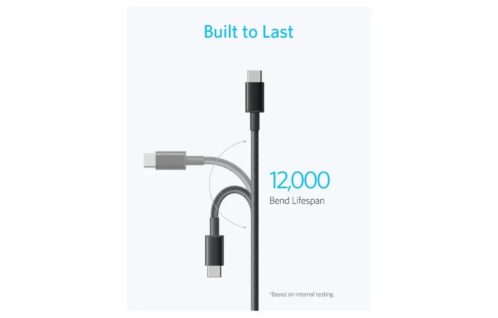 Anker USB-C to USB-C Durable Braided Fast Charging Cable 3.3ft 60W - Black