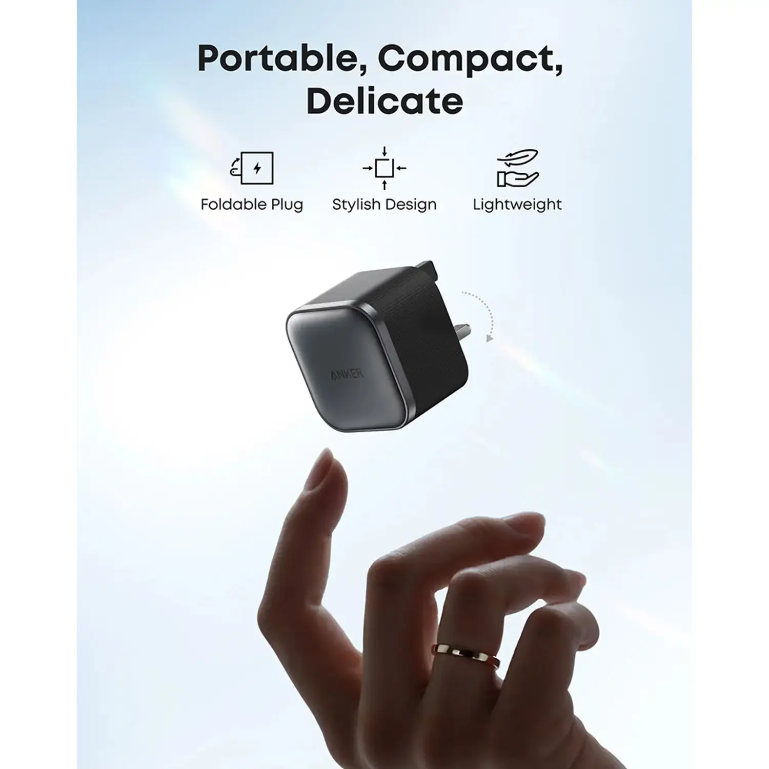 Anker Nano Compact USB - C Foldable Plug Fast Charger 45W - Black