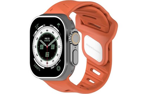 AULUMU A02 Offbeat Sport Band for Apple Watch Ultra 49mm & 42,44,45.46mm - Red Orange