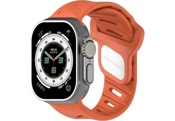 AULUMU A02 Offbeat Sport Band for Apple Watch Ultra 49mm & 42,44,45.46mm - Red Orange