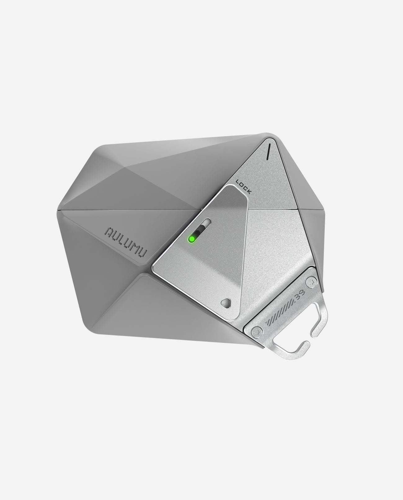 AULUMU A39 Geometric Case for AirPods Pro 3 | Lock & Lanyard - Gray