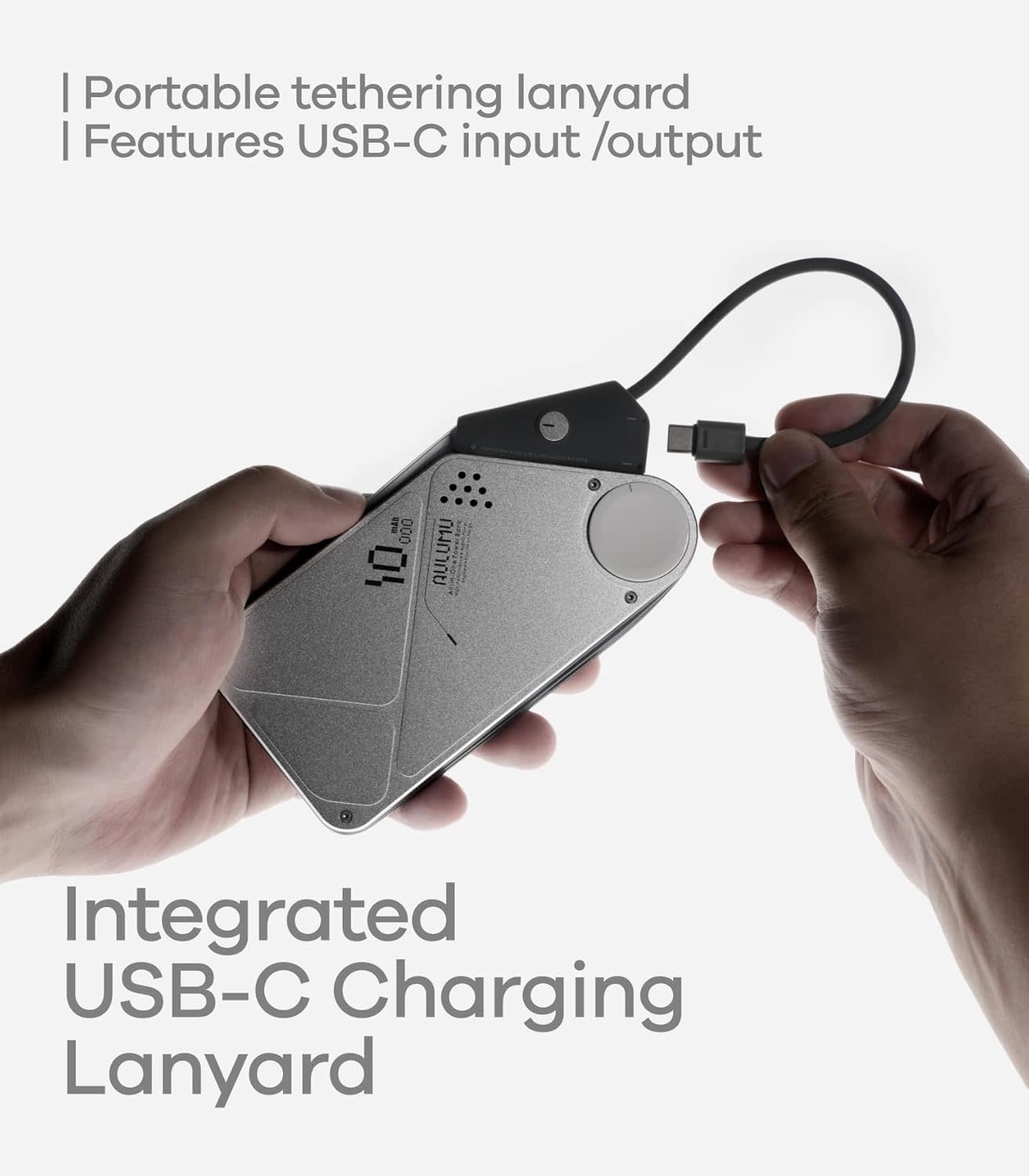 AULUMU M10  Multi-Charging Dual-Mag Power Bank for Apple Watch and Phone 10000mAh  - Silver