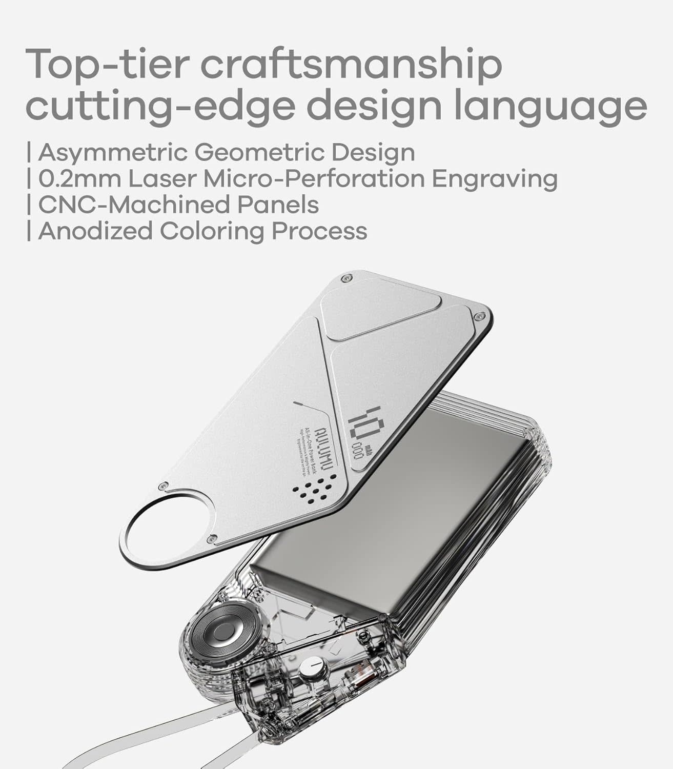 AULUMU M10  Multi-Charging Dual-Mag Power Bank for Apple Watch and Phone 10000mAh  - Silver