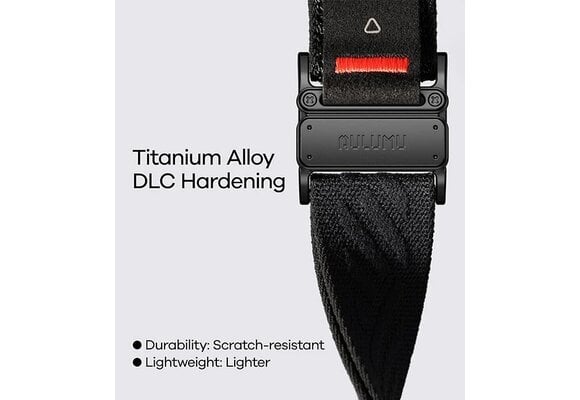 AULUMU C03 Titanium Alloy Mag Buckle Nylon Strap Quick-Release Band for Apple Watch Ultra 49mm & 42,44,45.46mm - Black