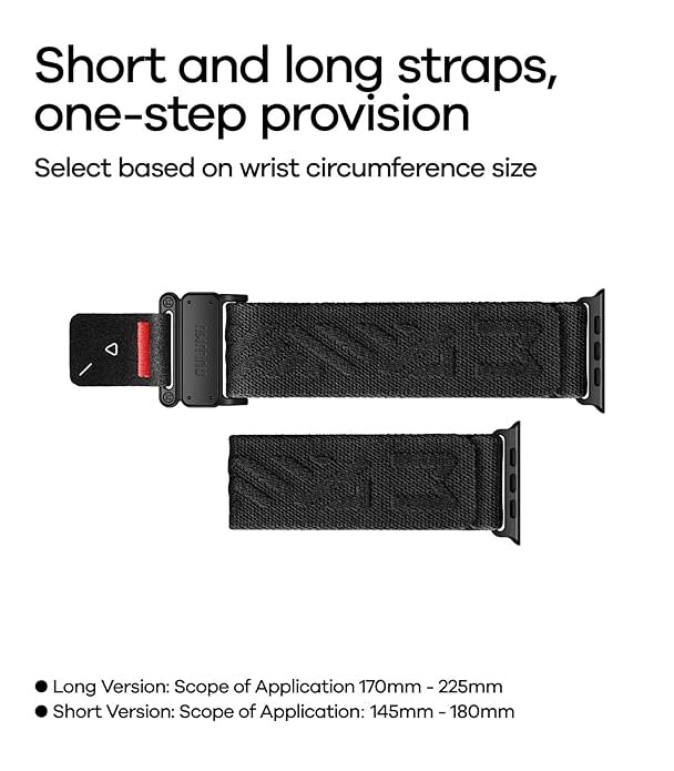 AULUMU C03 Titanium Alloy Mag Buckle Nylon Strap Quick-Release Band for Apple Watch Ultra 49mm & 42,44,45.46mm - Black