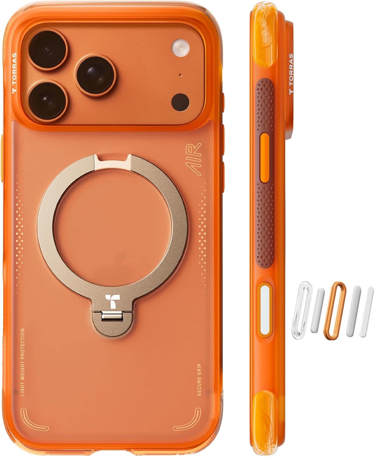 TORRAS Ostand Spin Air Series Case for Apple iPhone 17 Pro Max - Horizon Orange