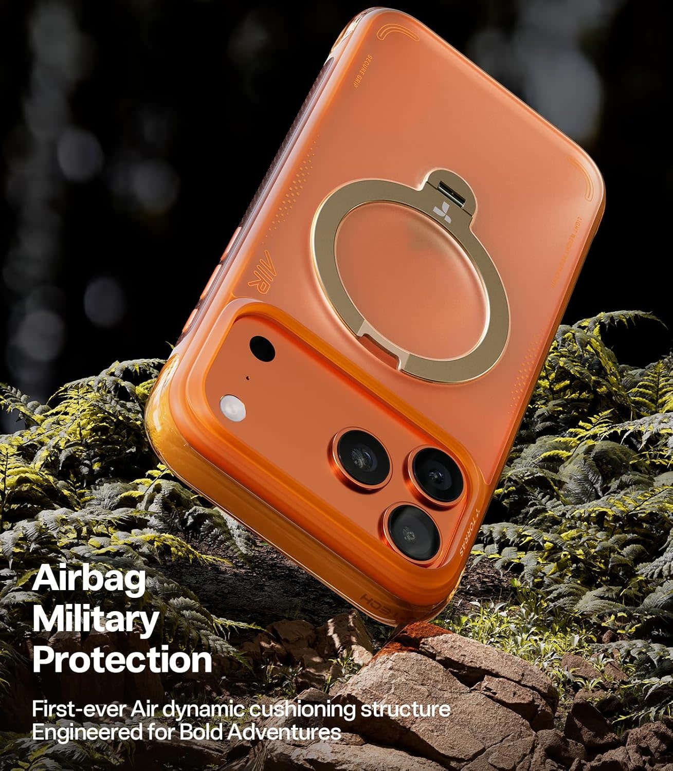 TORRAS Ostand Spin Air Series Case for Apple iPhone 17 Pro Max - Horizon Orange