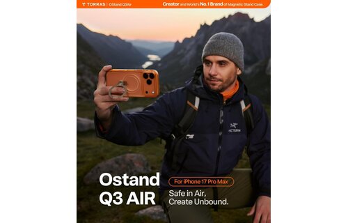 TORRAS Ostand Spin Air Series Case for Apple iPhone 17 Pro Max - Horizon Orange