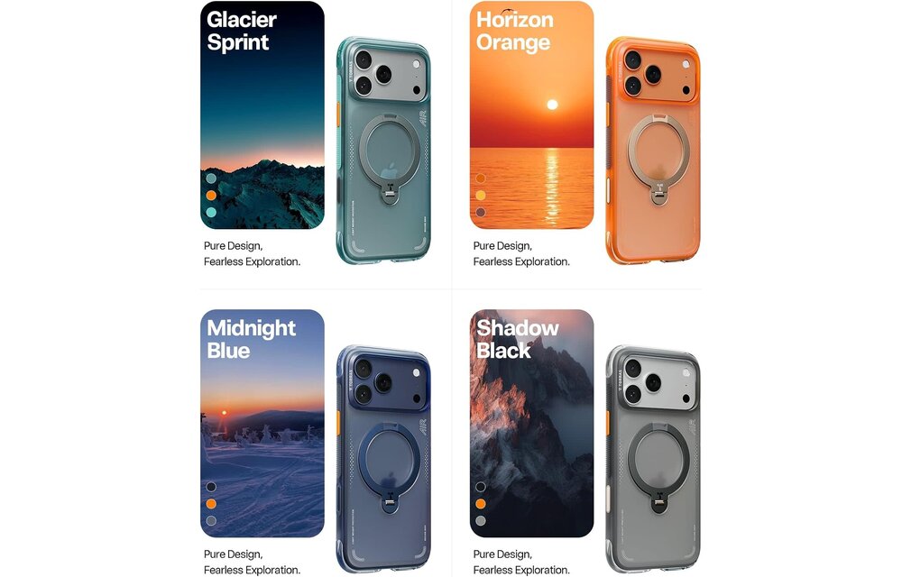 TORRAS Ostand Spin Air Series Case for Apple iPhone 17 Pro Max - Horizon Orange