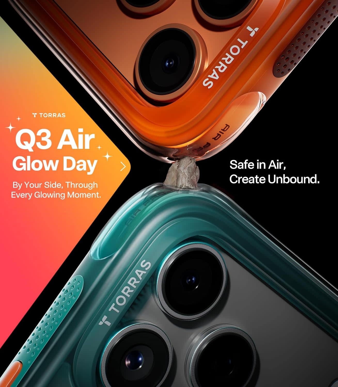 TORRAS Ostand Spin Air Series Case for Apple iPhone 17 Pro Max - Horizon Orange