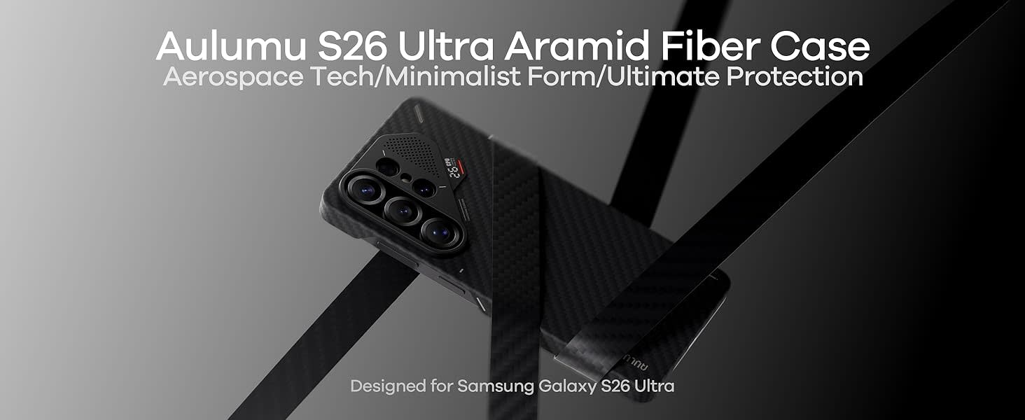 AULUMU Ultra Slim  Aramid Fiber MagSafe Case for Samsung Galaxy S26 Ultra  - Black