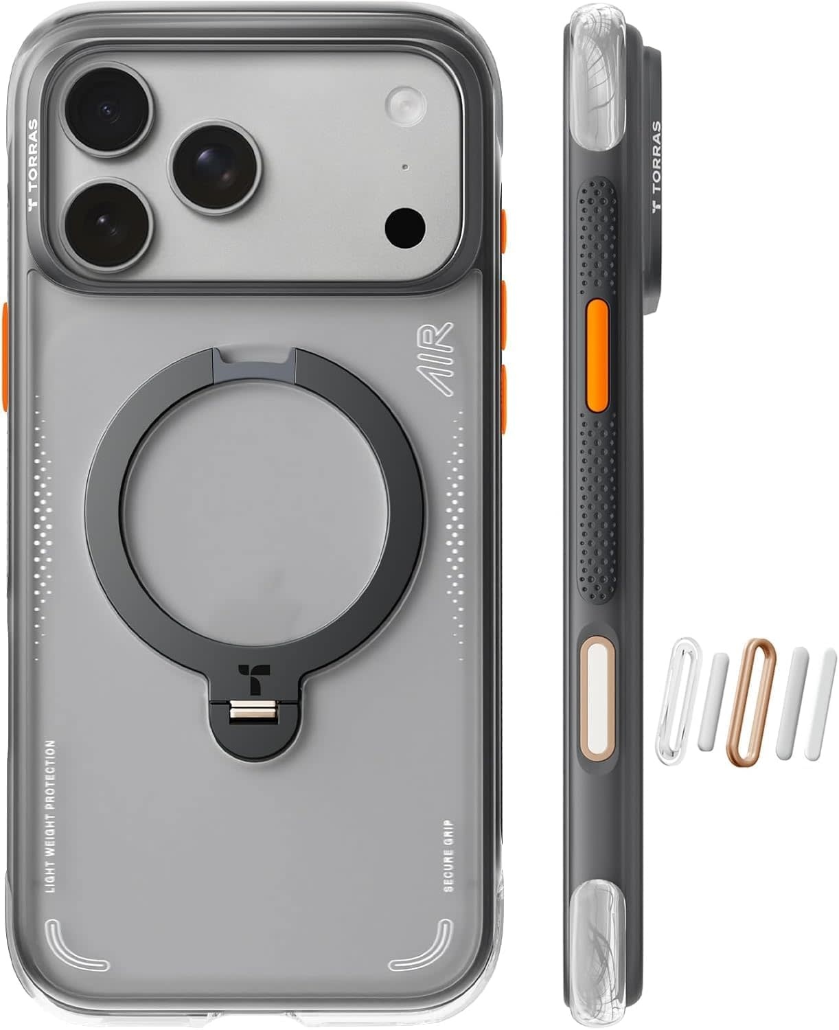 TORRAS Ostand Spin Air Series Case for Apple iPhone 17 Pro - Shadow Black