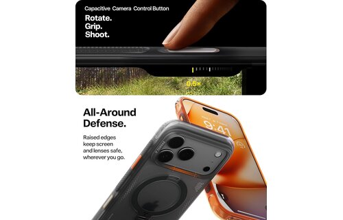 TORRAS Ostand Spin Air Series Case for Apple iPhone 17 Pro - Shadow Black