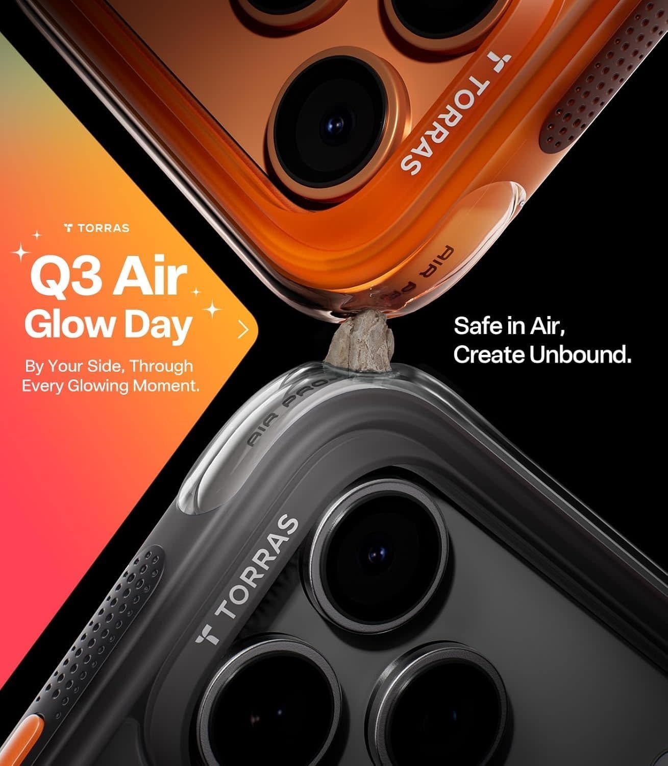 TORRAS Ostand Spin Air Series Case for Apple iPhone 17 Pro - Shadow Black