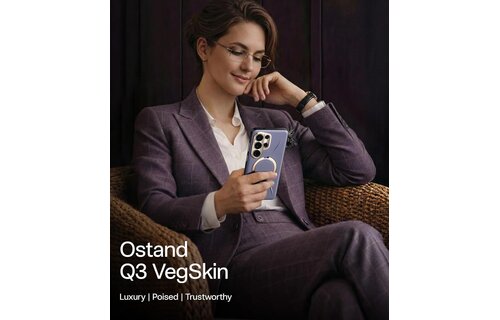 TORRAS Ostand Spin Q3 VegSkin Leather Textured MagSafe Case for Samsung Galaxy S26 Ultra -  Amethyst Purple