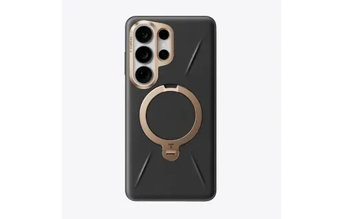TORRAS Ostand Spin Q3 VegSkin Leather Textured MagSafe Case for Samsung Galaxy S26 Ultra -  Obsidian Black