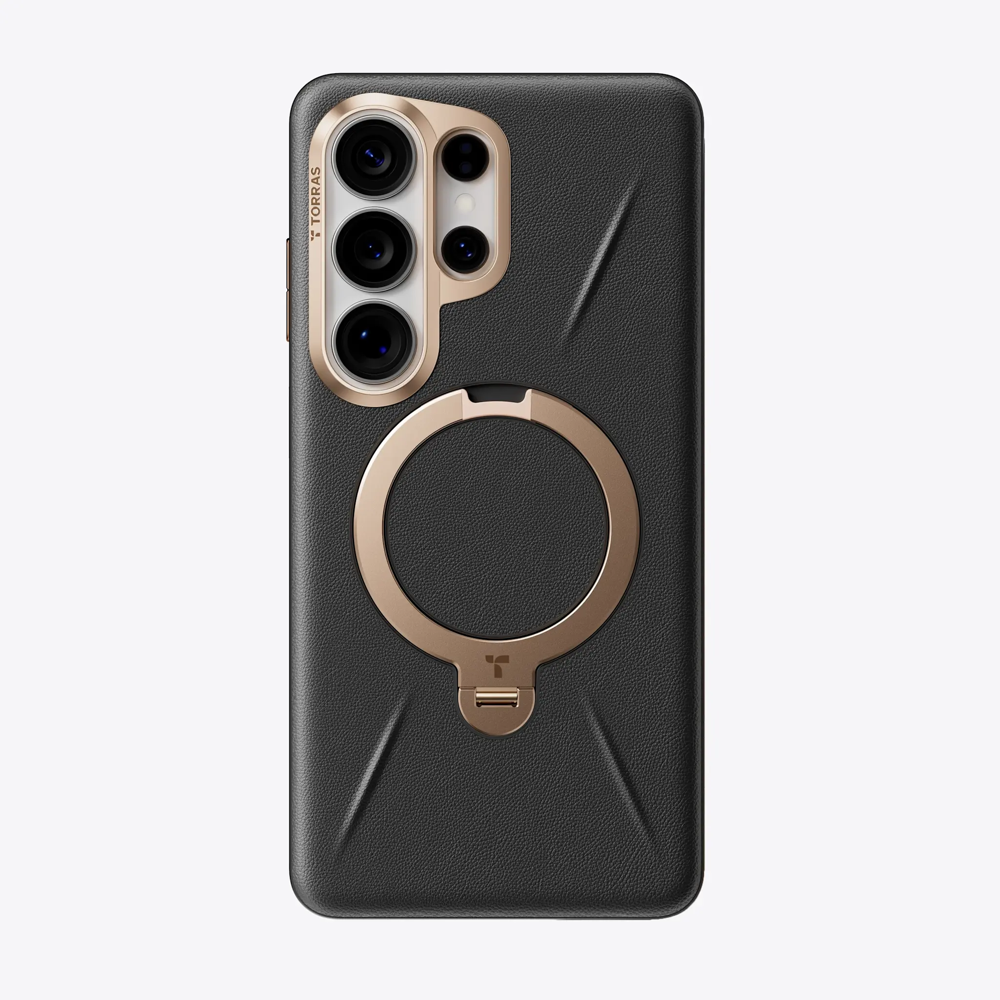 TORRAS Ostand Spin Q3 VegSkin Leather Textured MagSafe Case for Samsung Galaxy S26 Ultra -  Obsidian Black