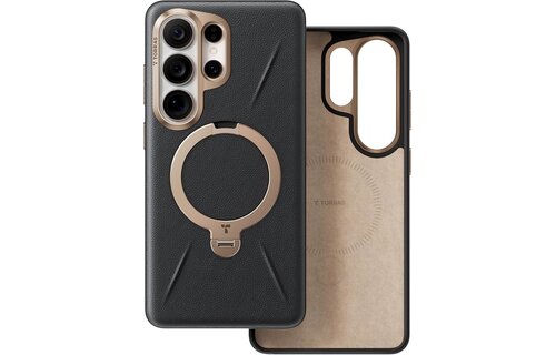 TORRAS Ostand Spin Q3 VegSkin Leather Textured MagSafe Case for Samsung Galaxy S26 Ultra -  Obsidian Black