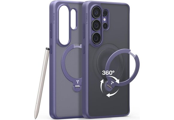 TORRAS Q3 Ostand Spin MagSafe Case for Samsung Galaxy S26 Ultra -  Violet Surge Purple