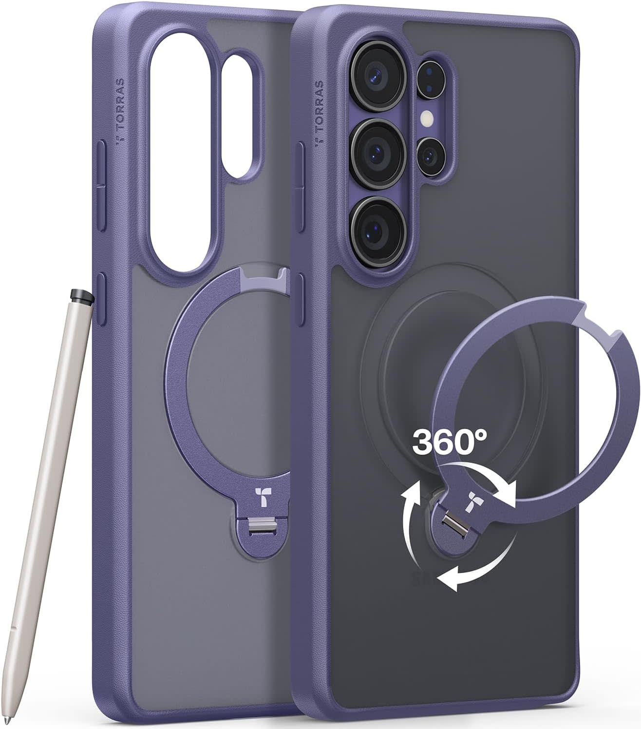 TORRAS Q3 Ostand Spin MagSafe Case for Samsung Galaxy S26 Ultra -  Violet Surge Purple