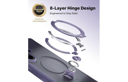 TORRAS Q3 Ostand Spin MagSafe Case for Samsung Galaxy S26 Ultra -  Violet Surge Purple