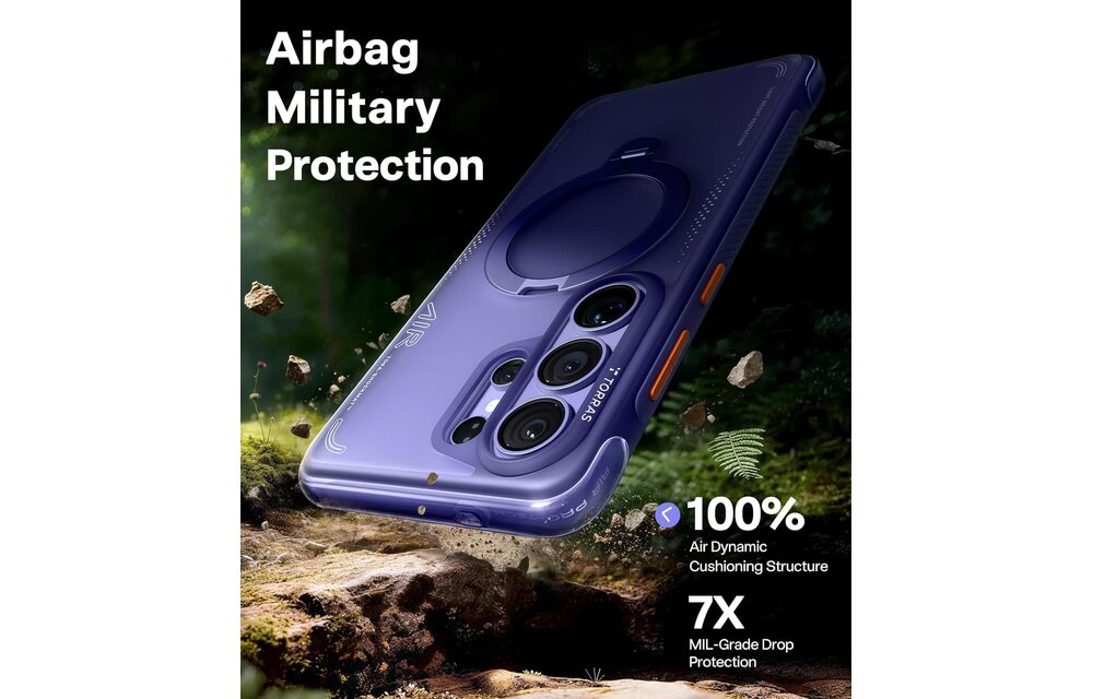 TORRAS Q3 Ostand Spin Air MagSafe Case for Samsung Galaxy S26 Ultra -  Violet Surge Purple