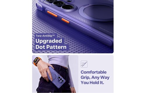 TORRAS Q3 Ostand Spin Air MagSafe Case for Samsung Galaxy S26 Ultra -  Violet Surge Purple
