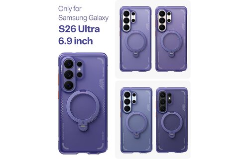 TORRAS Q3 Ostand Spin Air MagSafe Case for Samsung Galaxy S26 Ultra -  Violet Surge Purple