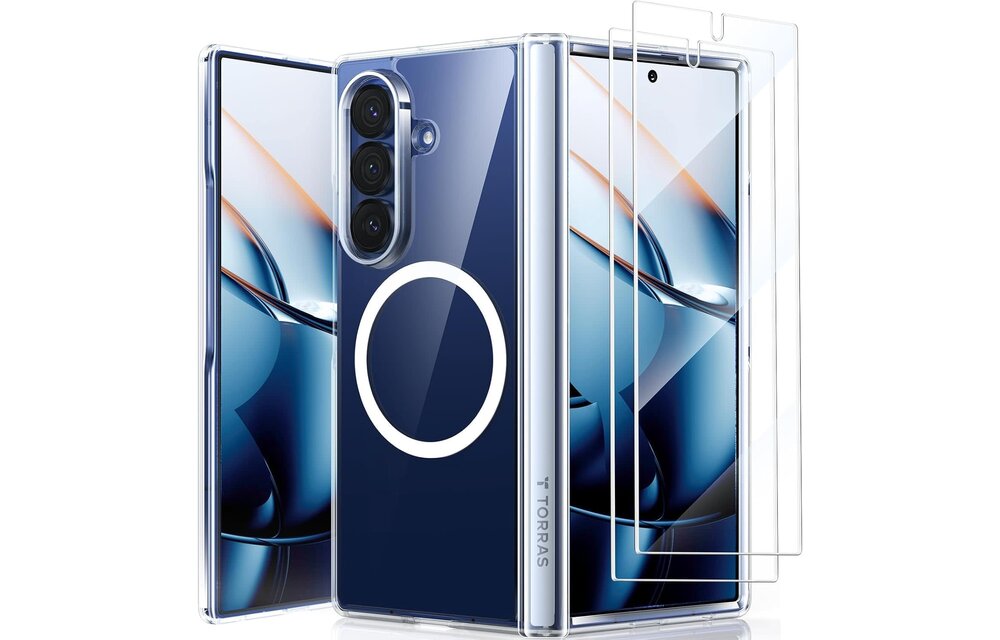 TORRAS Guardian Military Grade Protection with Screen Protector MagSafe Case for Samsung Galaxy Z Fold 7 - Clear