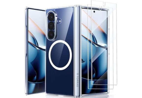 TORRAS Guardian Military Grade Protection with Screen Protector MagSafe Case for Samsung Galaxy Z Fold 7 - Clear