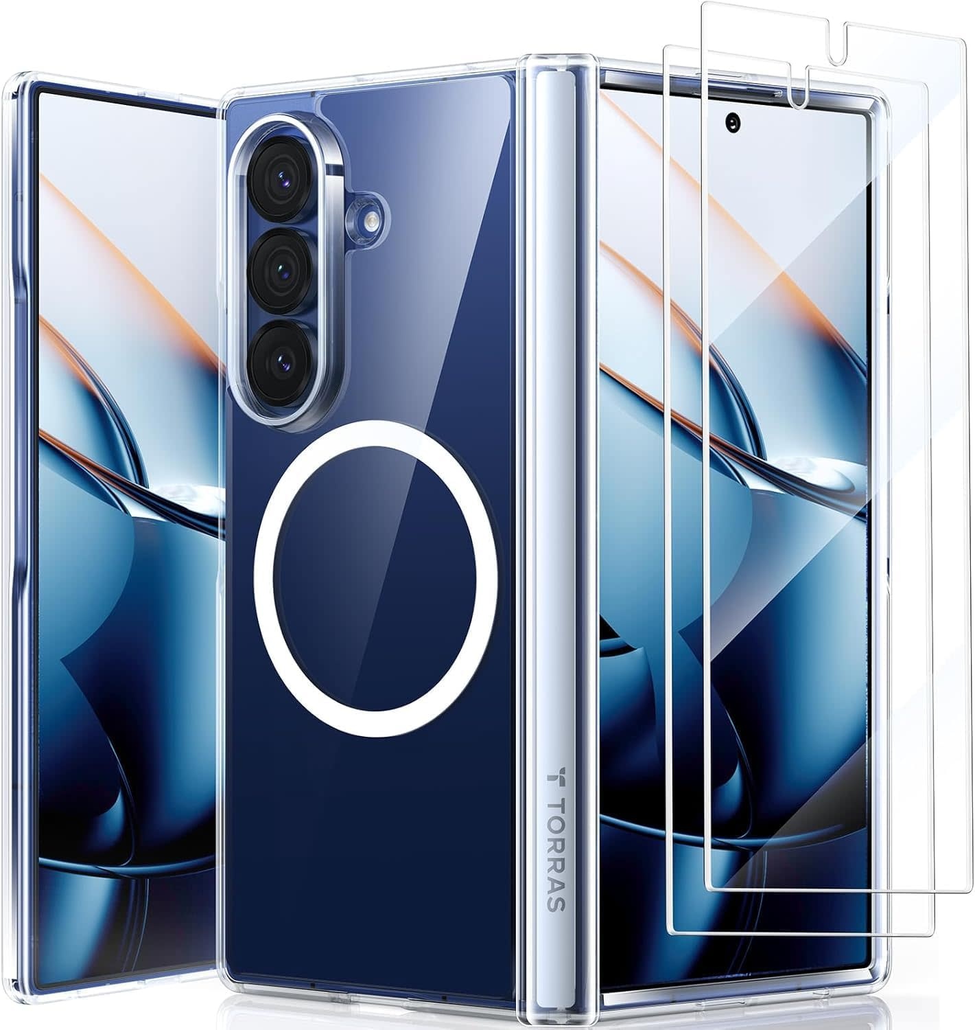 TORRAS Guardian Military Grade Protection with Screen Protector MagSafe Case for Samsung Galaxy Z Fold 7 - Clear