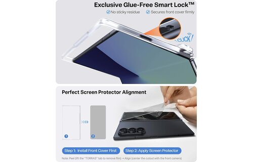 TORRAS Guardian Military Grade Protection with Screen Protector MagSafe Case for Samsung Galaxy Z Fold 7 - Clear