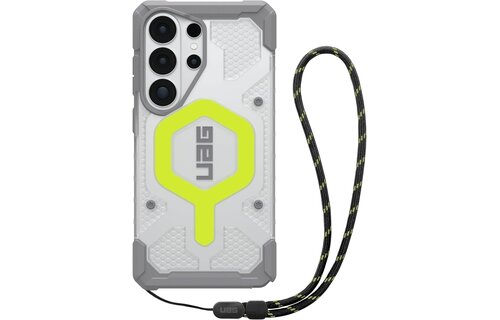 UAG Pathfinder MagSafe Case + Wrist Tether Lanyard for Samsung Galaxy S26 Ultra - Active Neon  Black Lanyard