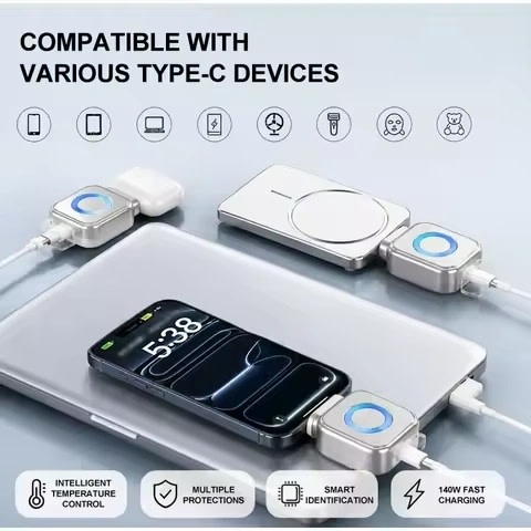 KUWAJIA Auto Disconnect USB-C Charge Adapter