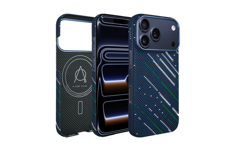 A-CASE Armid Fiber MagSafe Shield Case for iPhone 17 Pro Max - Winter Blue