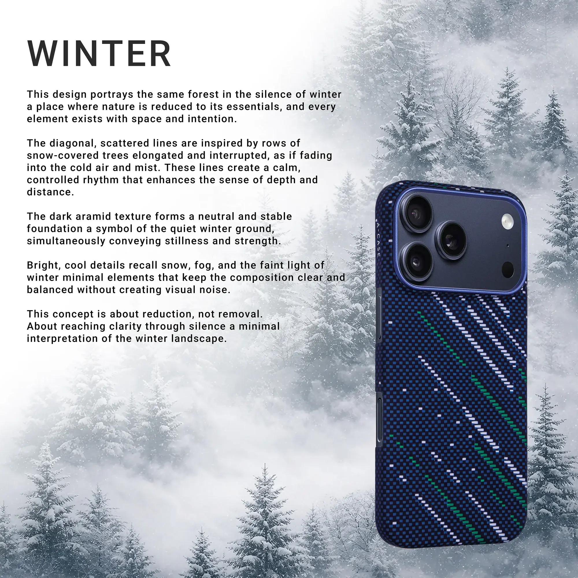 A-CASE Armid Fiber MagSafe Shield Case for iPhone 17 Pro - Winter Blue