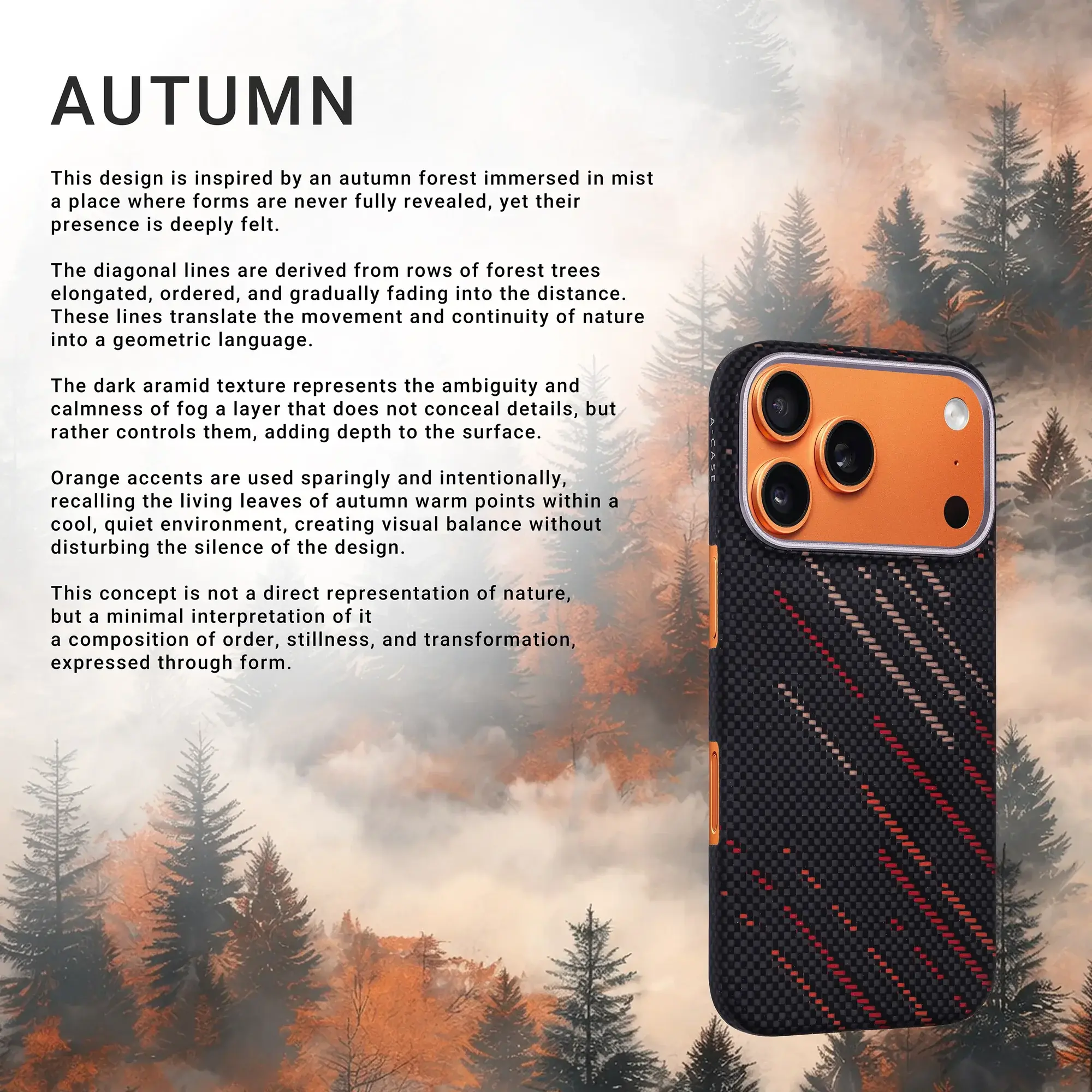 A-CASE Armid Fiber MagSafe Shield Case for iPhone 17 Pro Max - Autumn Black