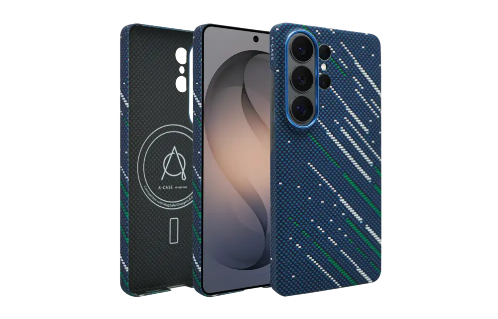 A-CASE Armid Fiber MagSafe Case for Samsung Galaxy S26 Ultra - Winter Blue