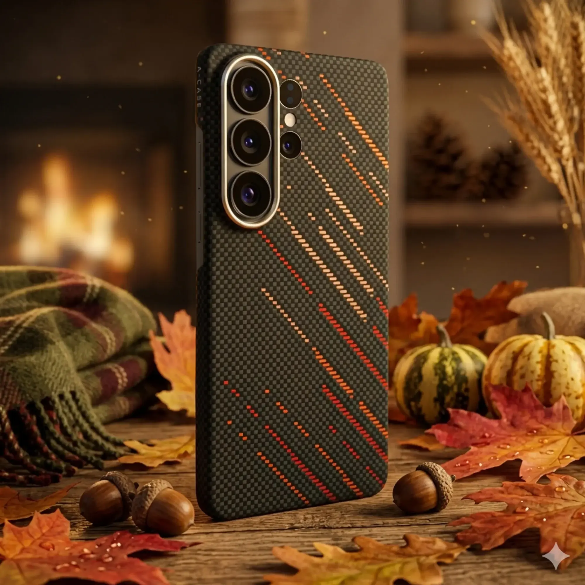 A-CASE Armid Fiber MagSafe Case for Samsung Galaxy S26 Ultra - Autumn Black