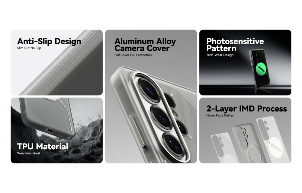 AULUMU Frosted Glow-in-the -Dark MagSafe Case for Samsung Galaxy S26 Ultra  -  Frosted