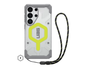 UAG Pathfinder MagSafe Case + Wrist Tether Lanyard for Samsung Galaxy S26 Ultra - Active Neon  Black Lanyard