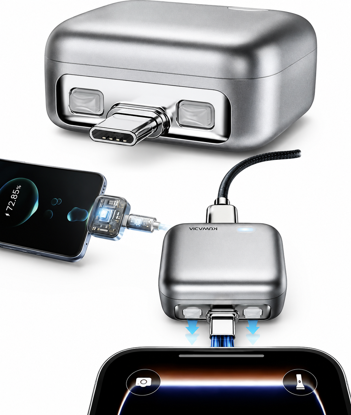 KUWAJIA Smart Auto Disconnect Charging USB-C Charge Adapter