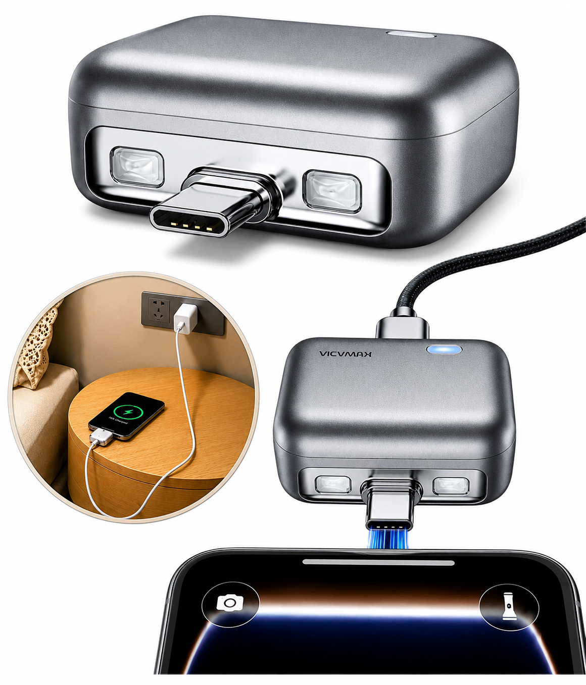 KUWAJIA Smart Auto Disconnect Charging USB-C Charge Adapter