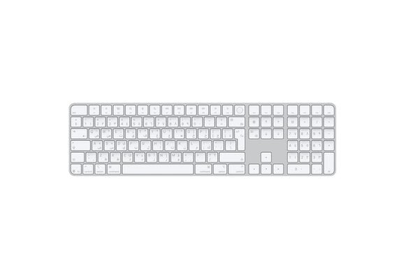 Apple Magic Keyboard with Touch ID and Numeric Keypad for Mac models with Apple silicon USB‑C  Arabic/English - White Keys