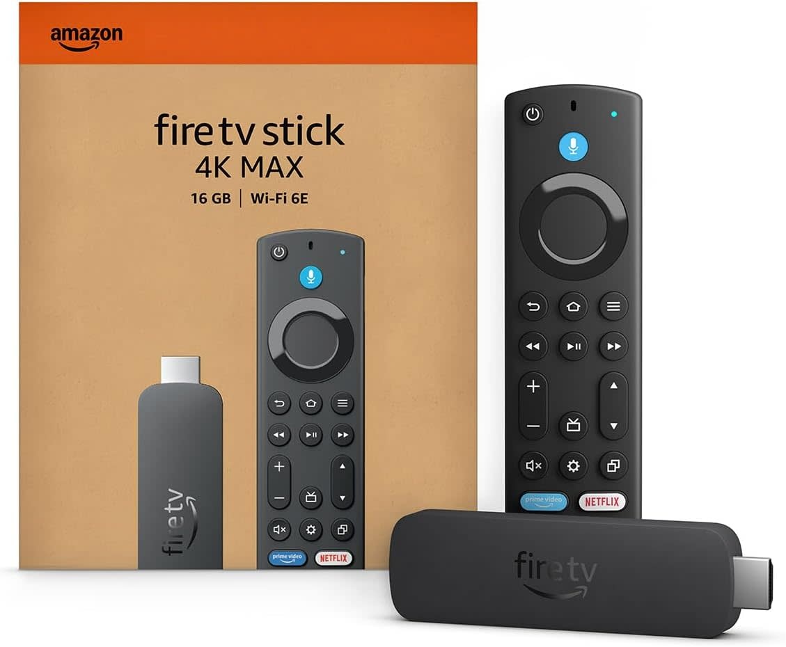 Amazon Fire TV Stick 4K Max 2nd Gen 16GB Storage Bluetooth  Wi-Fi 6E, Alexa Voice - Black