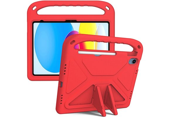 EVA Kids Safe Handle Stand Shockproof with Pencil Holder Case For Apple iPad 10th/11th Gen  - Red