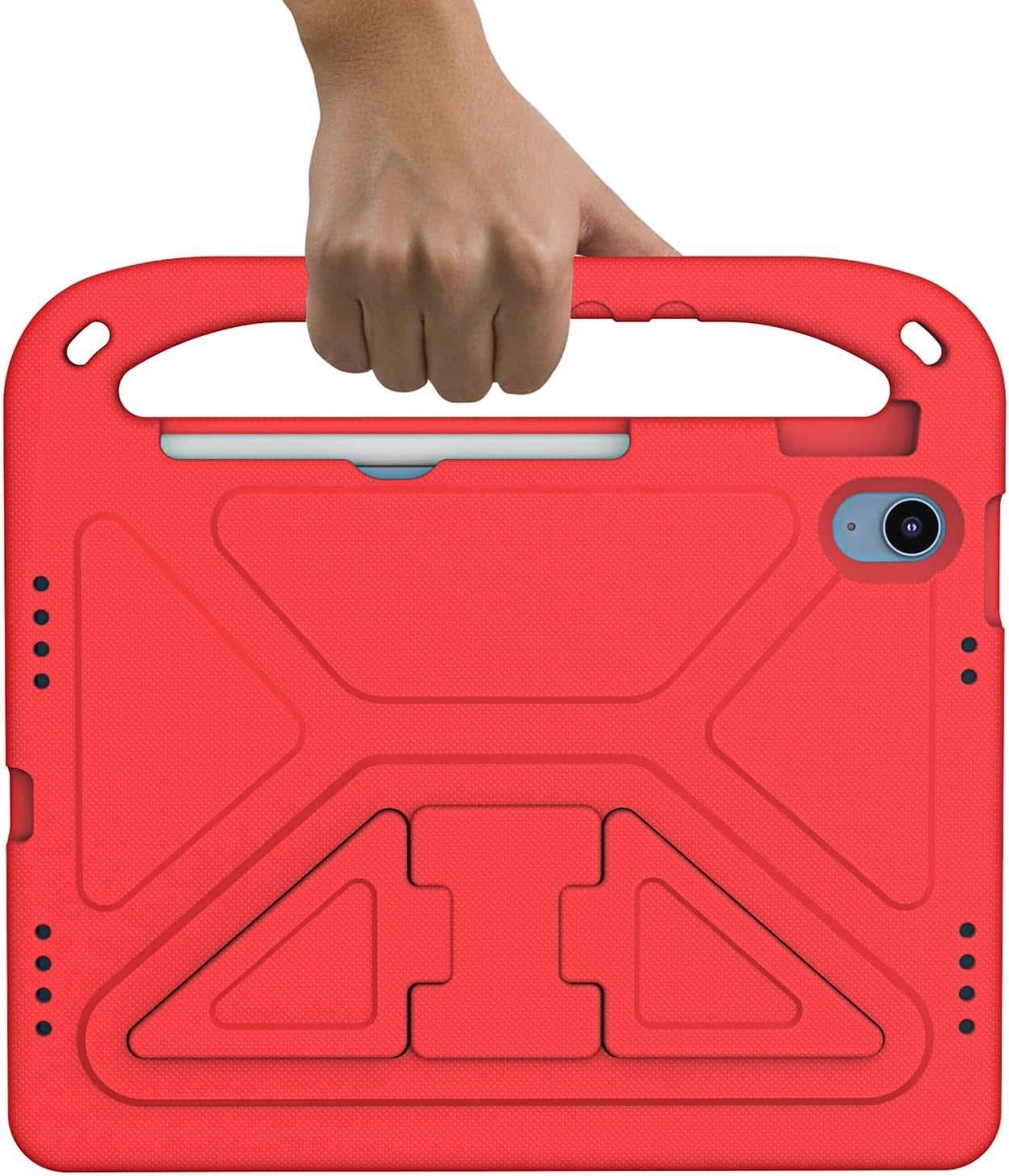 EVA Kids Safe Handle Stand Shockproof with Pencil Holder Case For Apple iPad 10th/11th Gen - Red