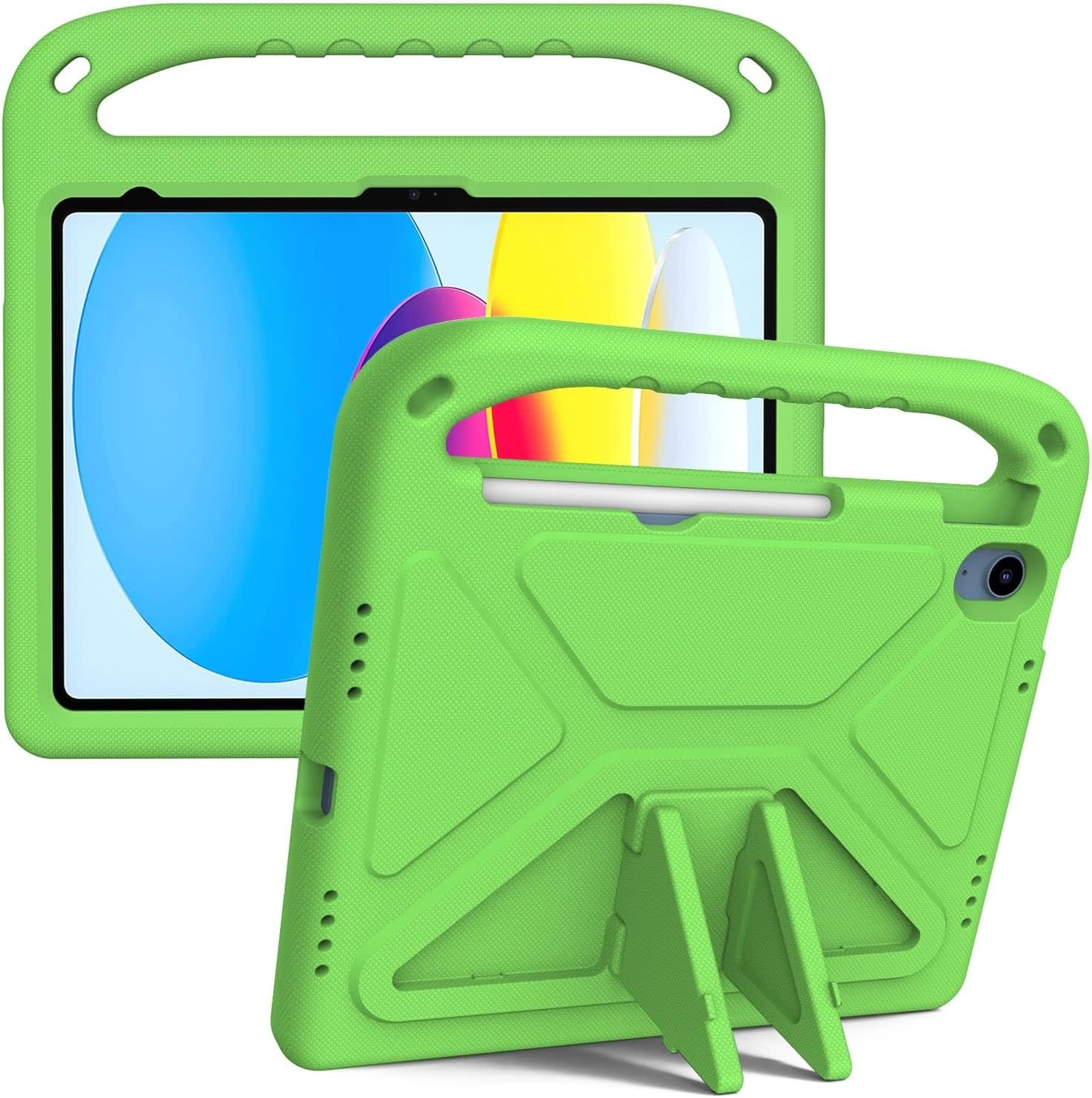 EVA Kids Safe Handle Stand Shockproof with Pencil Holder Case For Apple iPad 10th/11th Gen - Green