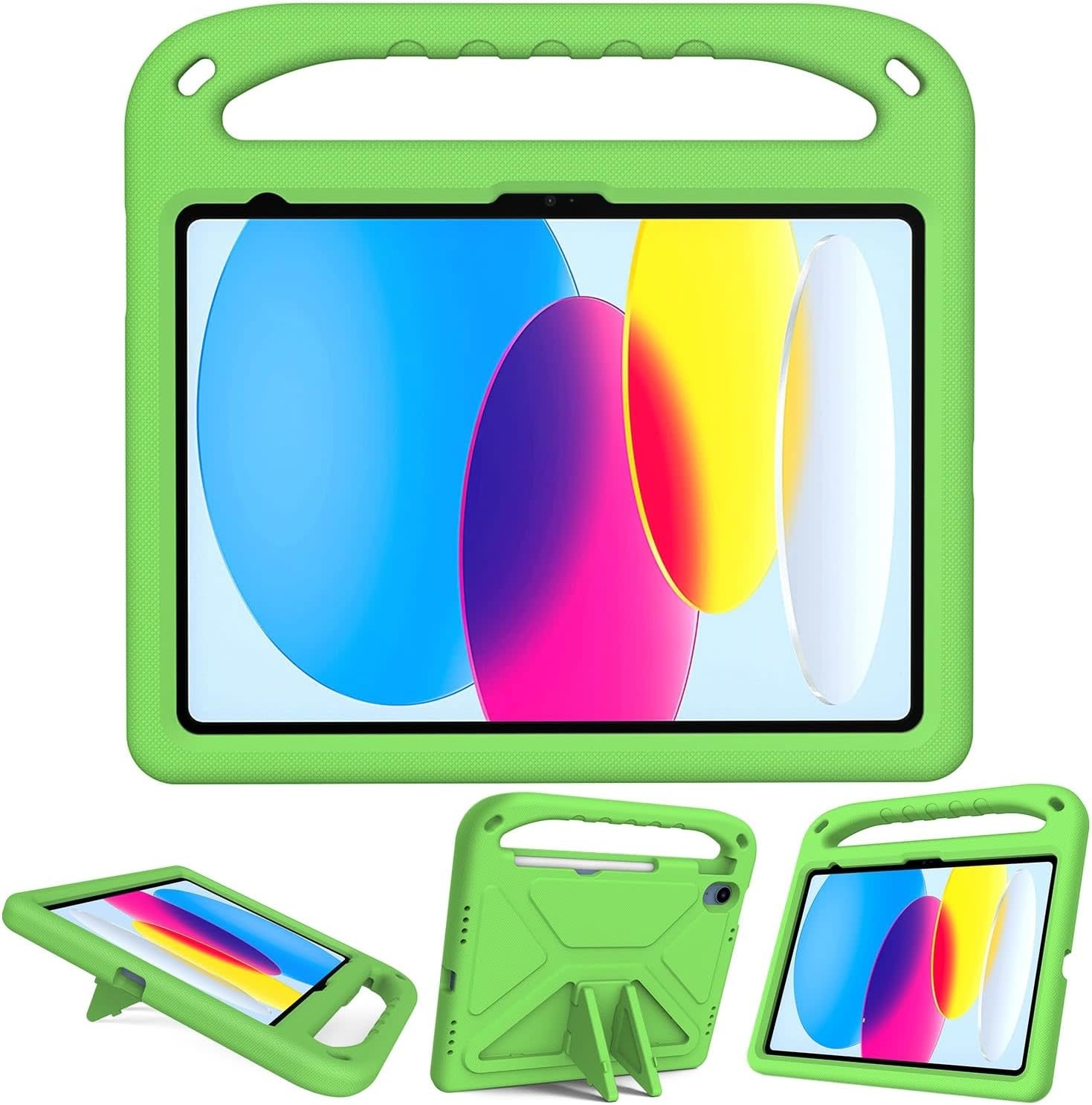 EVA Kids Safe Handle Stand Shockproof with Pencil Holder Case For Apple iPad 10th/11th Gen - Green