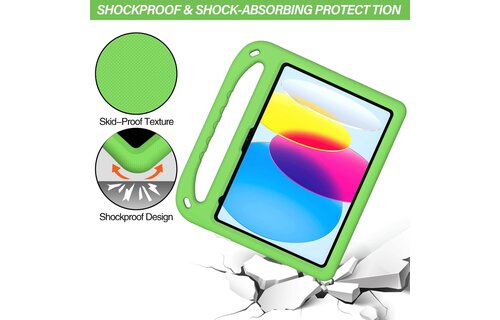EVA Kids Safe Handle Stand Shockproof with Pencil Holder Case For Apple iPad 10th/11th Gen - Green